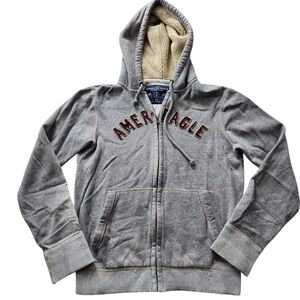2010s American Eagle Sherpa lined hoodie zip up Sz S